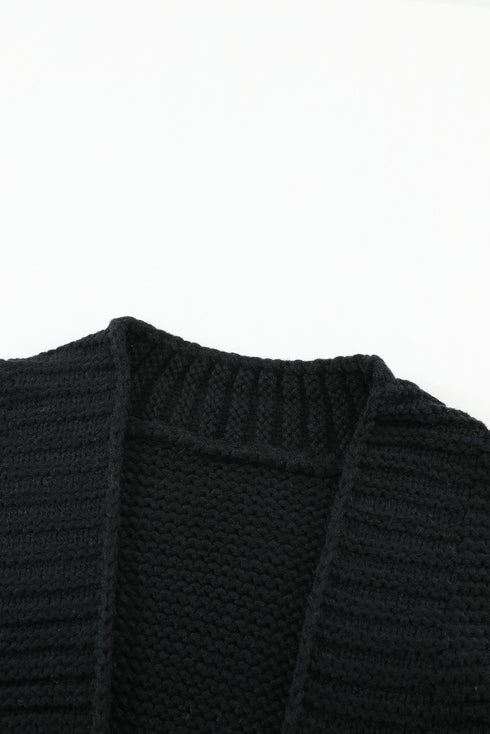 Open Front Chunky Knit Cardigan